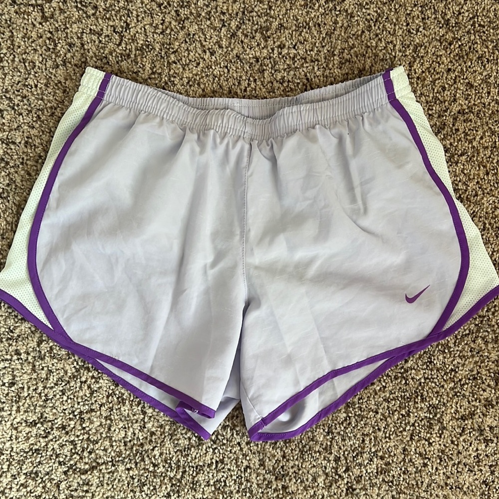 EUC NIKE Dri-Fit short for girls size L light purple/mint
